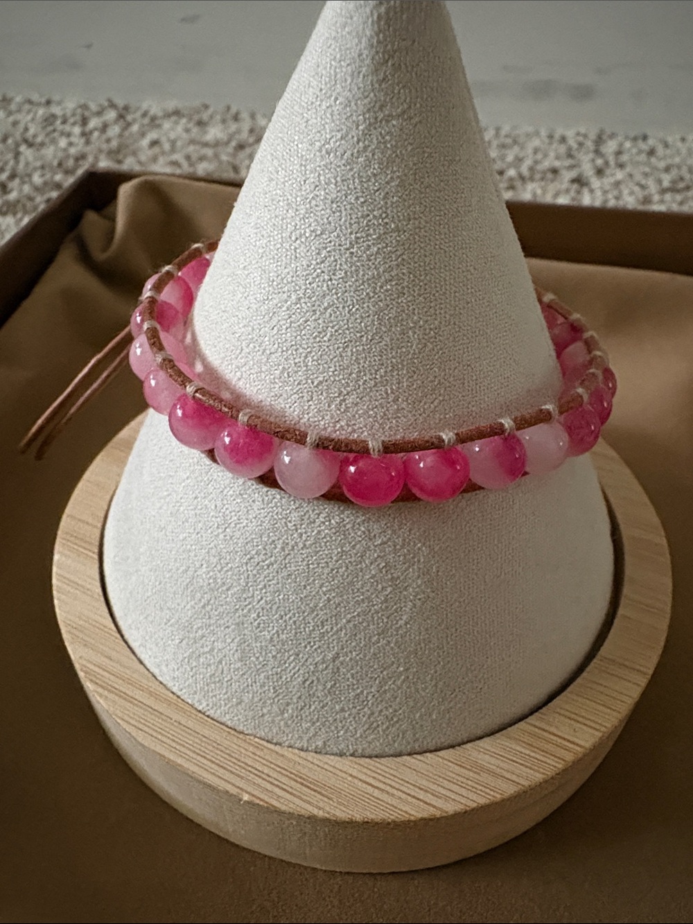 Aquazzura Pink Beaded Wrap Bracelet